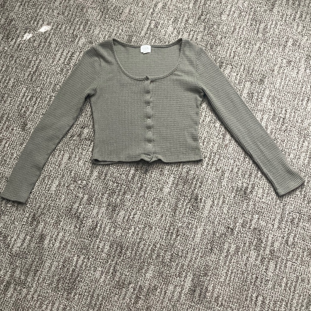 army green long sleeve, from TJ.MAXX, size small, worn twice